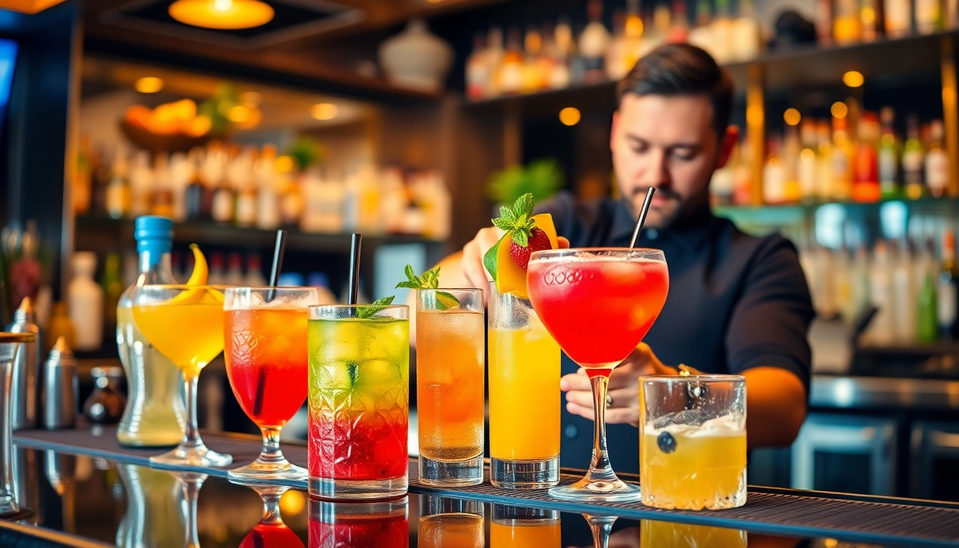 Join a thrilling cocktailkurs and learn to mix colorful drinks like a pro at our vibrant bar!