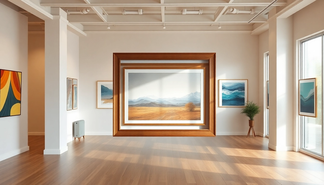Explore this elegant 36x48 frame elegantly displaying artwork in a modern gallery.