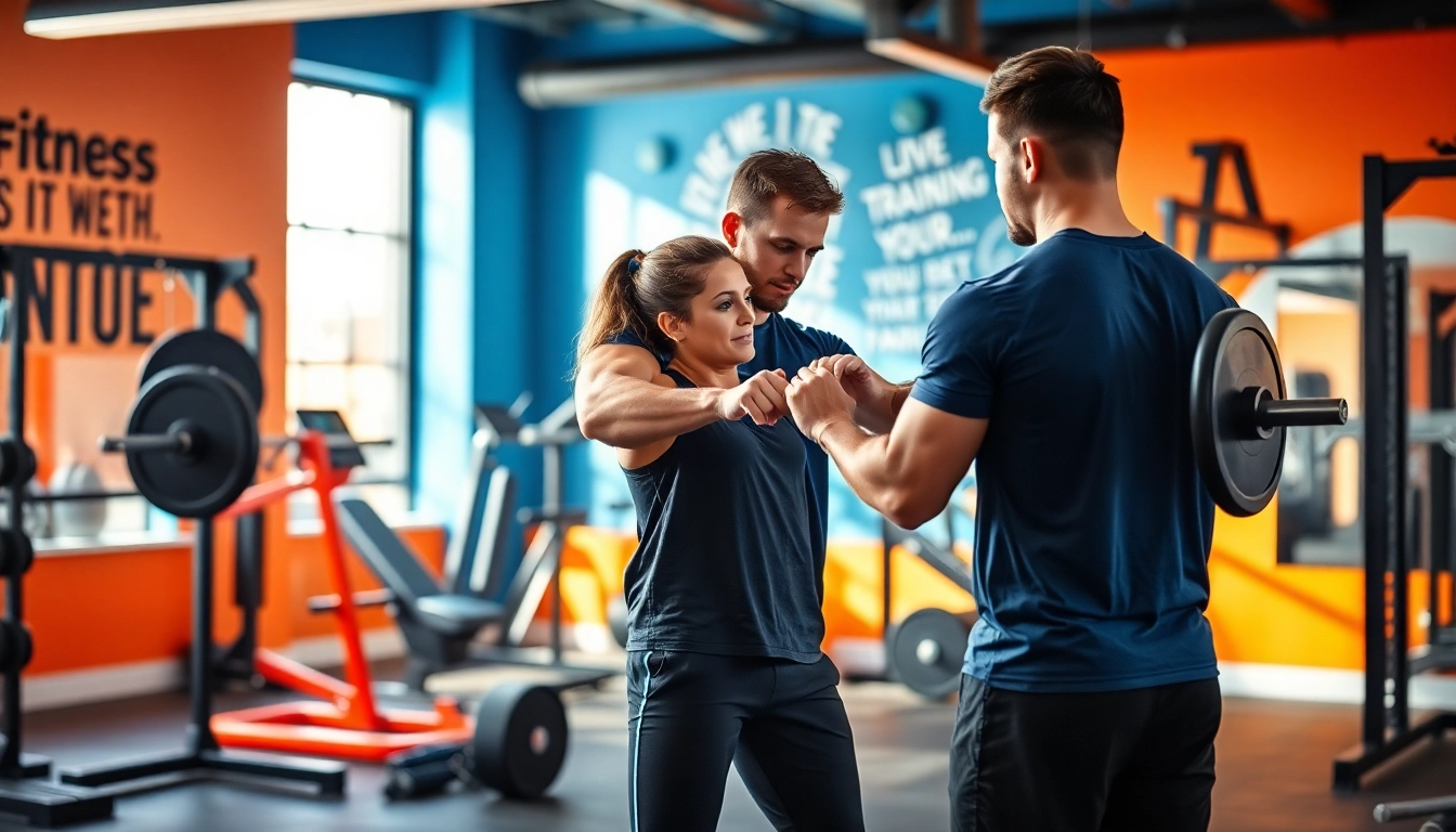 Strength Training Personal Trainer Downtown Jersey City demonstrating proper lifting techniques to a client.