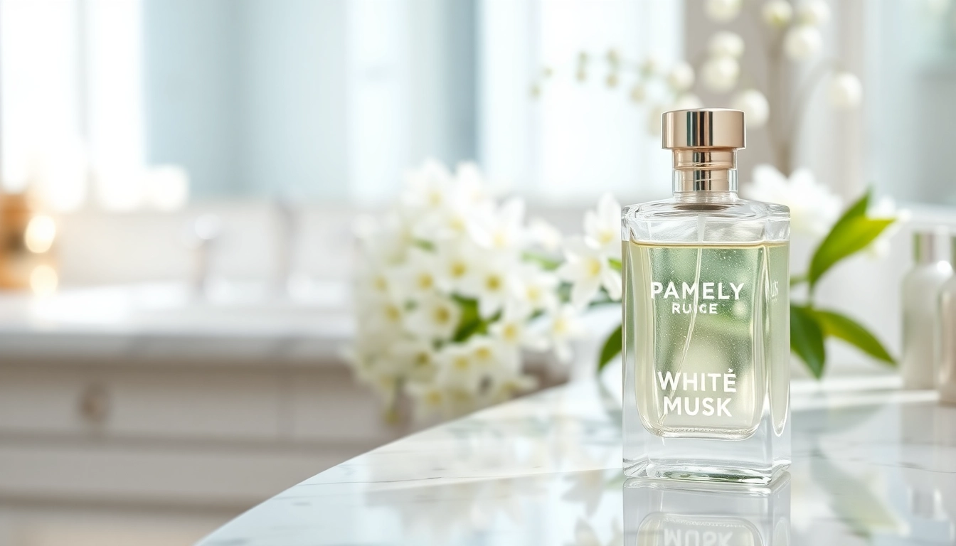Appliquez le parfum White musk sur votre peau pour une sensation de douceur et de fraîcheur.