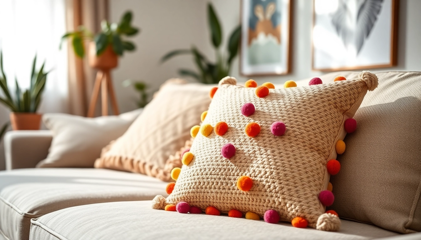 Add vibrant pompom cushions to your decor with https://labboho.com/collections/pompom-cushion for a touch of bohemian elegance.