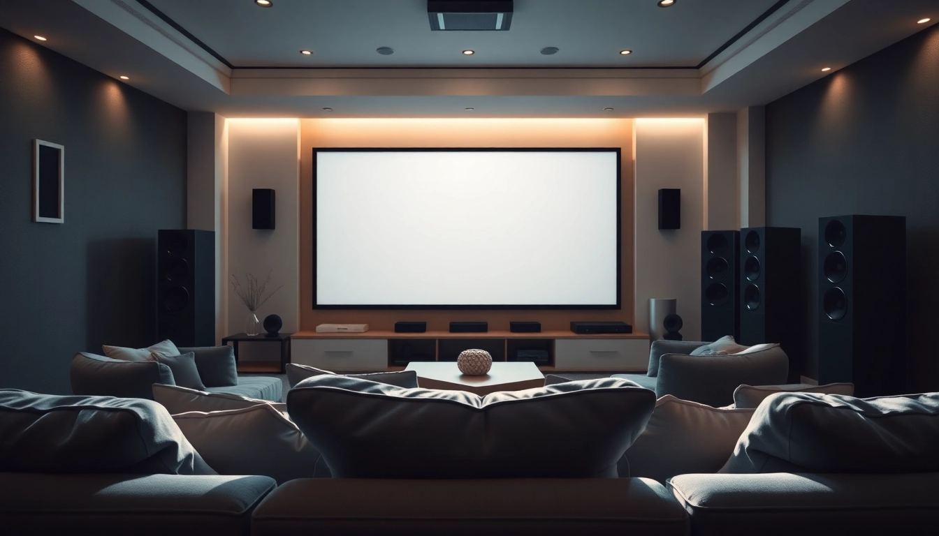 Discover home theater installation near me, featuring a modern setup in a cozy living room.