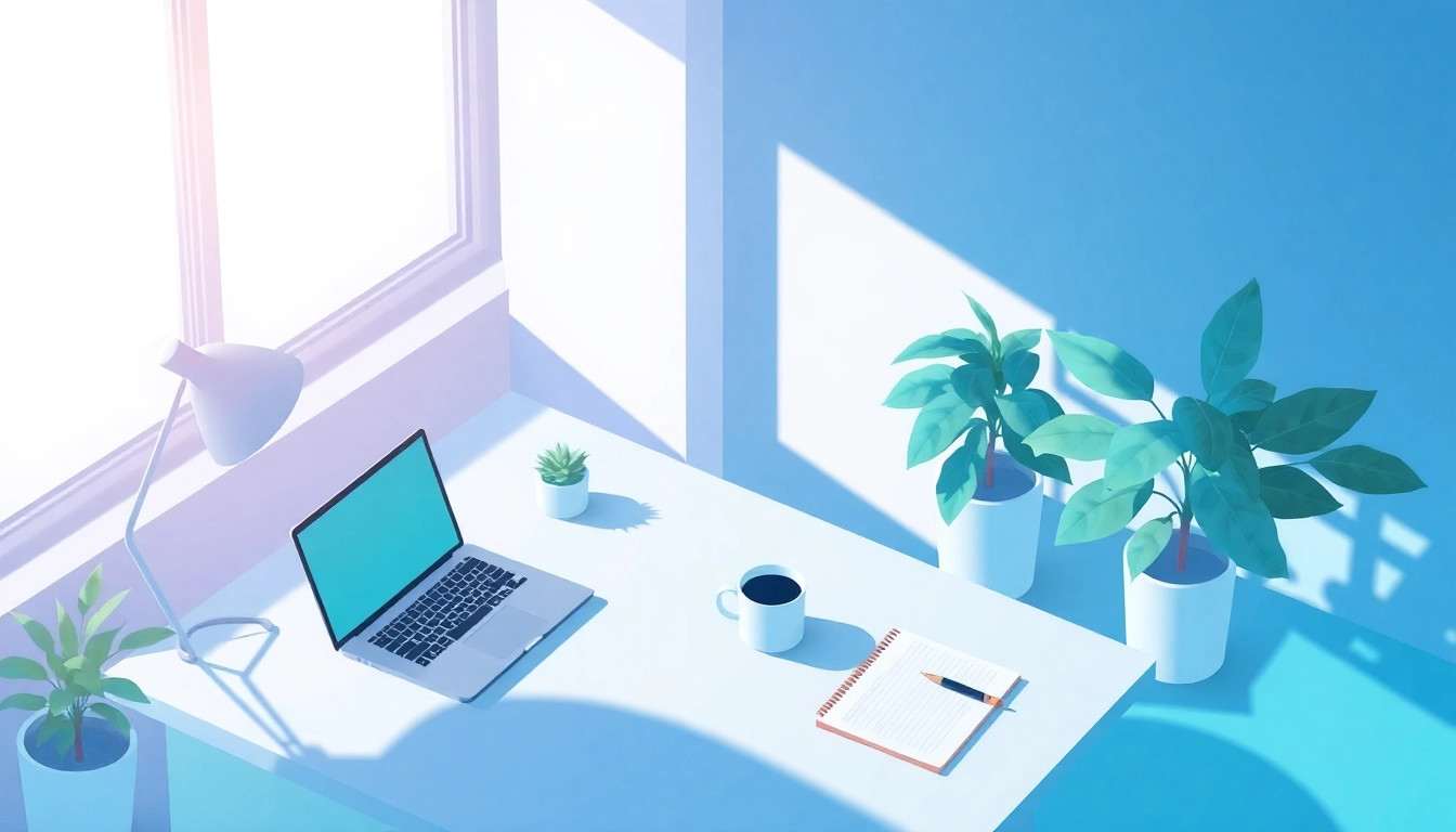 Utilize wps technology in a sleek modern workspace with a laptop and coffee cup for productivity.