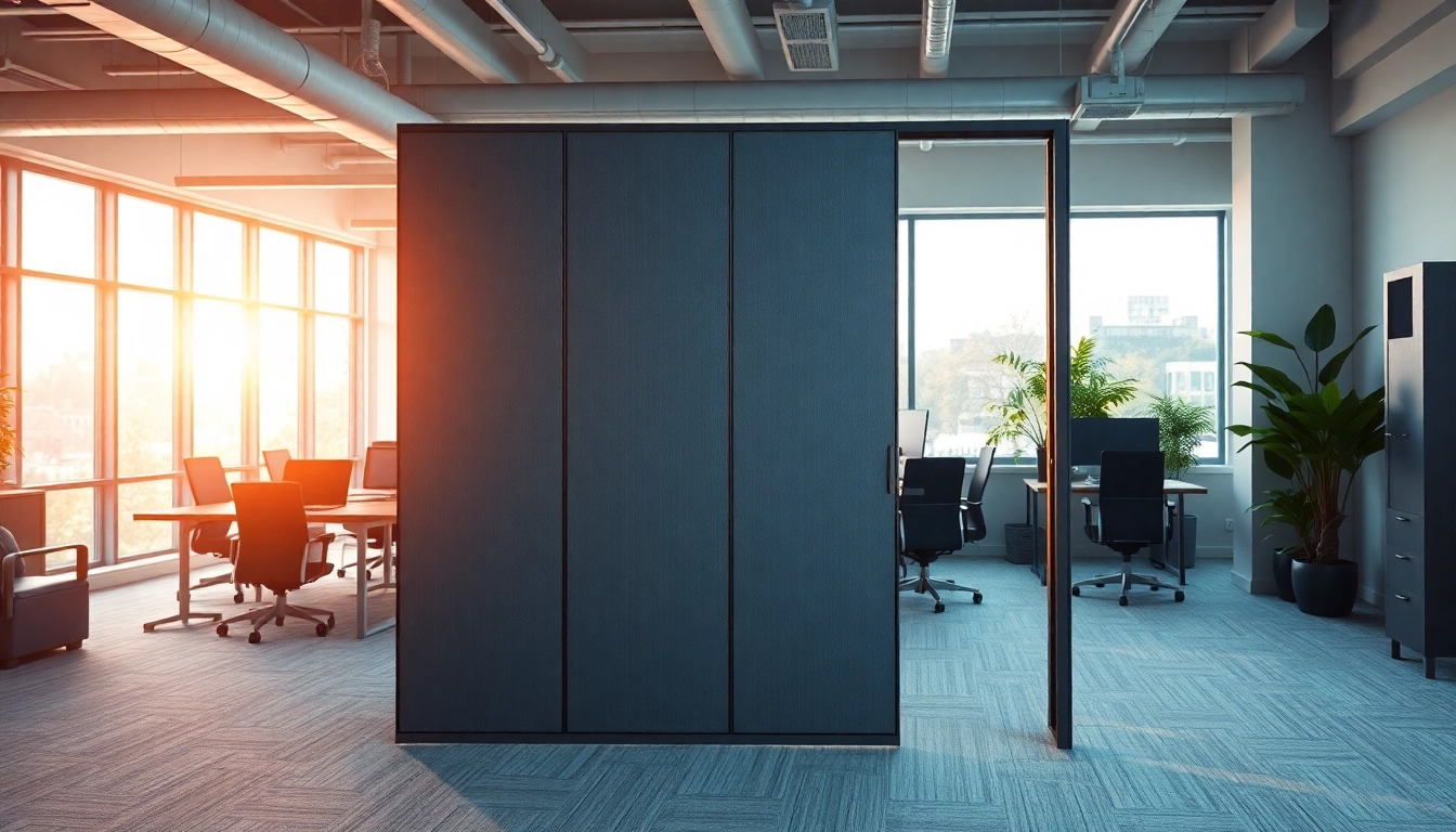 Showcasing a Folding Partition Wall that elegantly divides office space for better functionality.