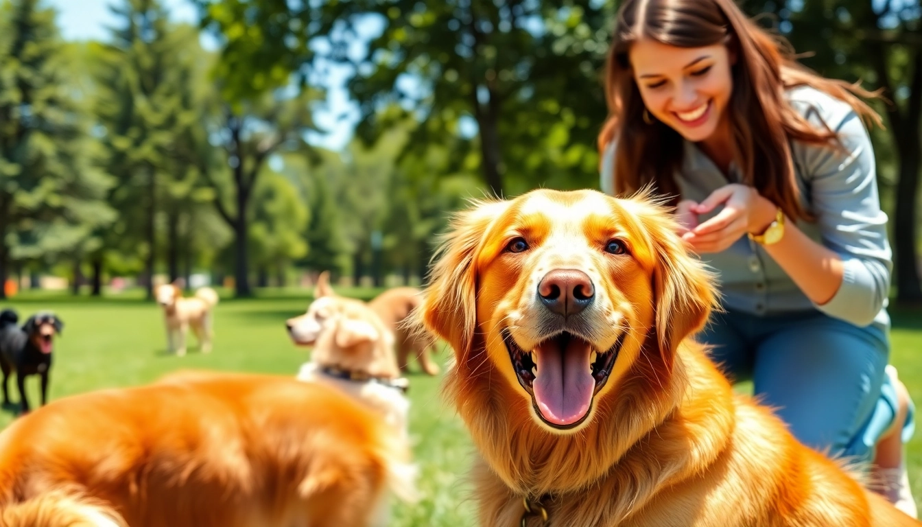 Engaging dog training session in Irvine, showcasing positive reinforcement with a Golden Retriever.