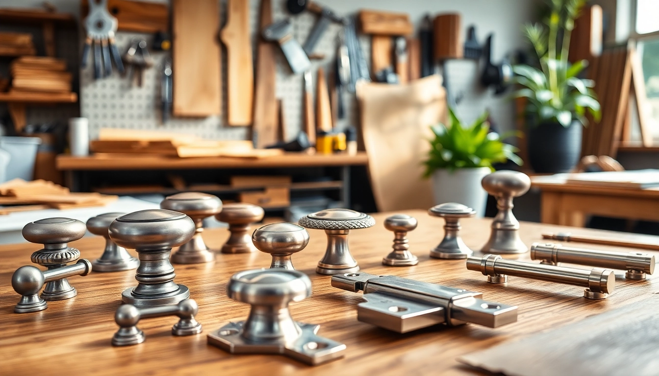 Showcase of furniture hardware suppliers featuring quality knobs and pulls in a professional setting.