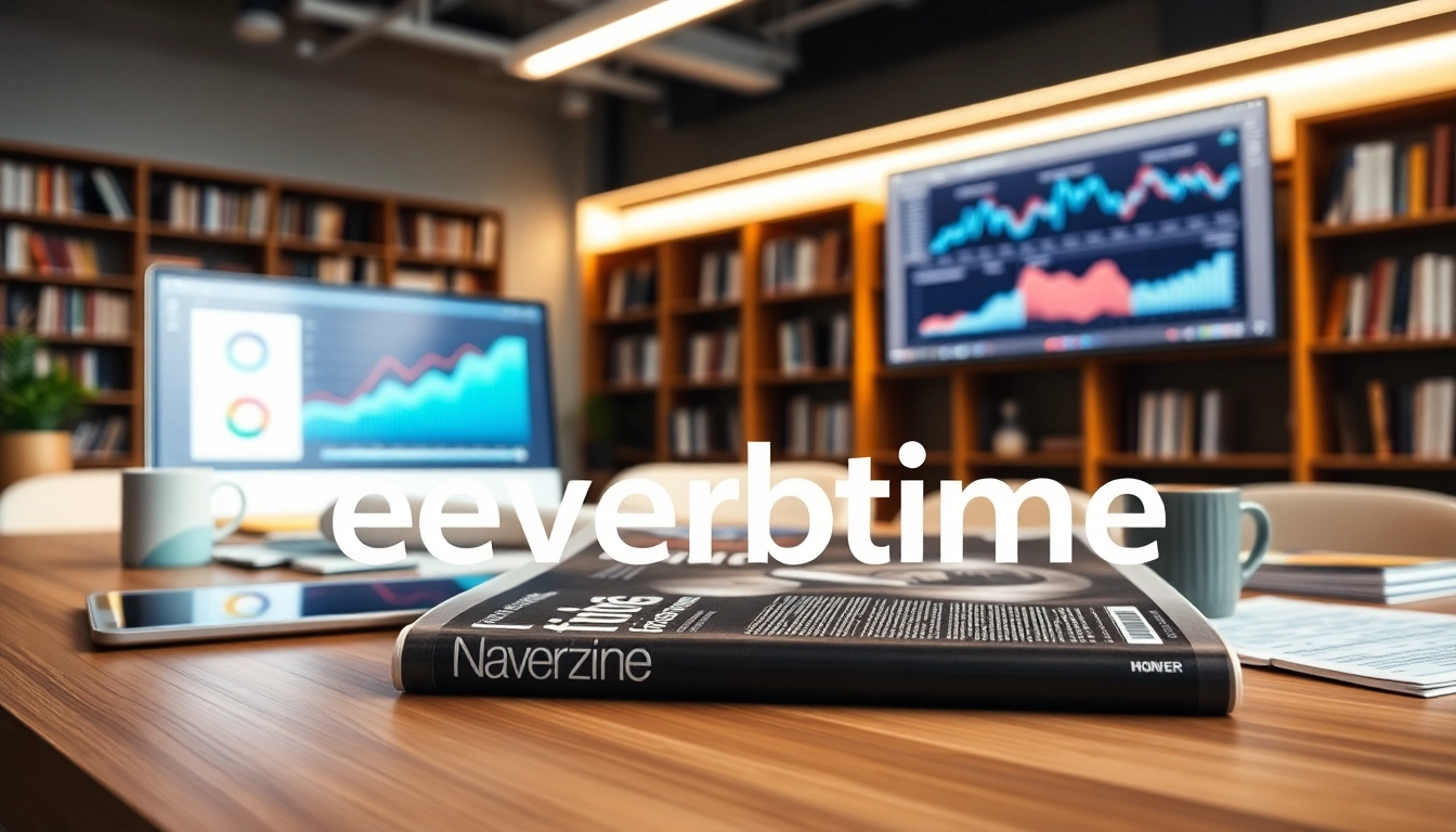 Engaging layout of Reverbtime Magazine showcasing insights in a professional office setting.