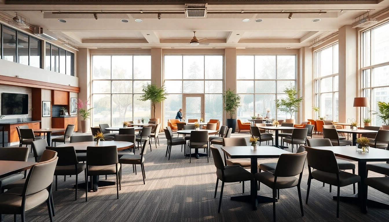 Host a memorable event space with elegant seating and bright natural lighting.