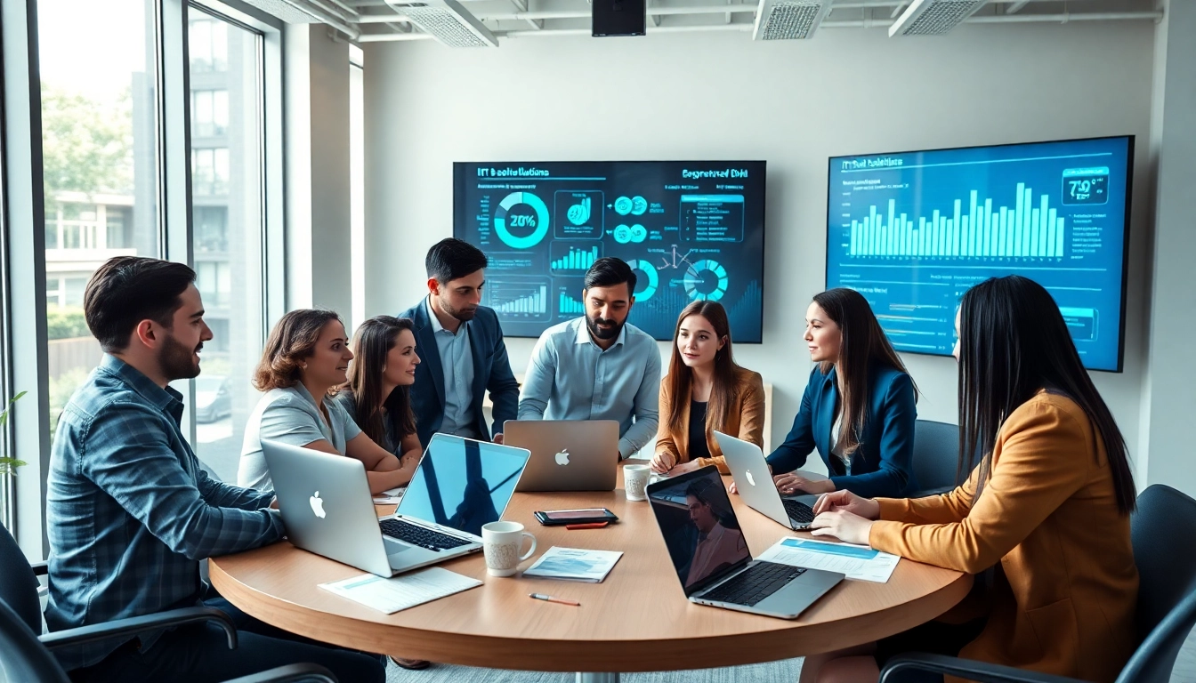 Markham IT Services team collaborating on innovative solutions in a modern office setting.