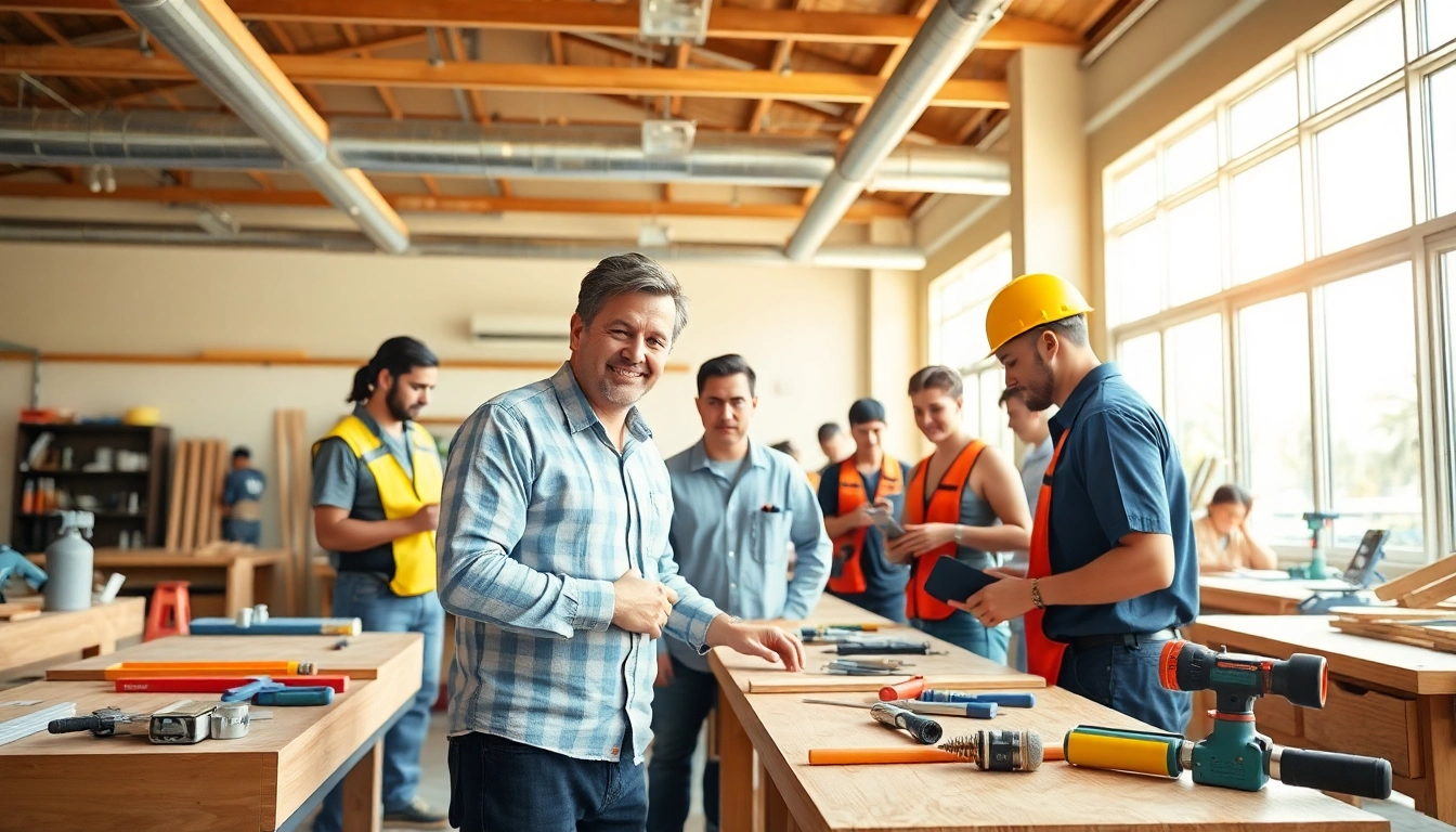 Students learning in hawaii trade schools, engaged in construction and hands-on projects.