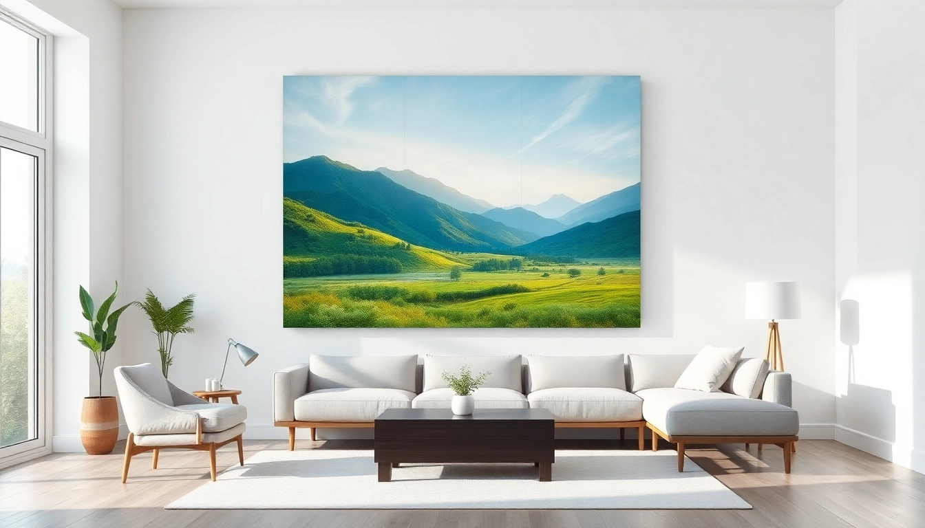 Enhance your space with a vibrant canvas print for wall showcasing a serene landscape.