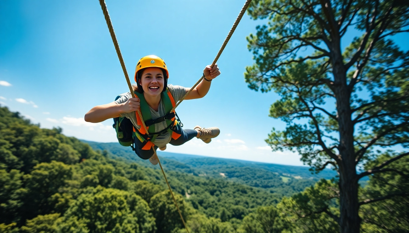 Experience the thrill of a ZIP WIRE KIT while soaring above lush landscapes.