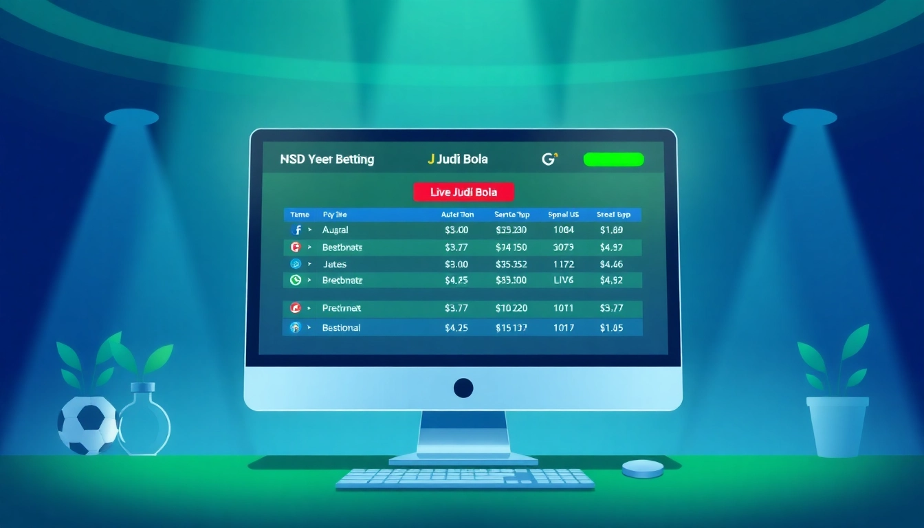 Engaging judi bola betting interface showcasing live odds and user-friendly layout