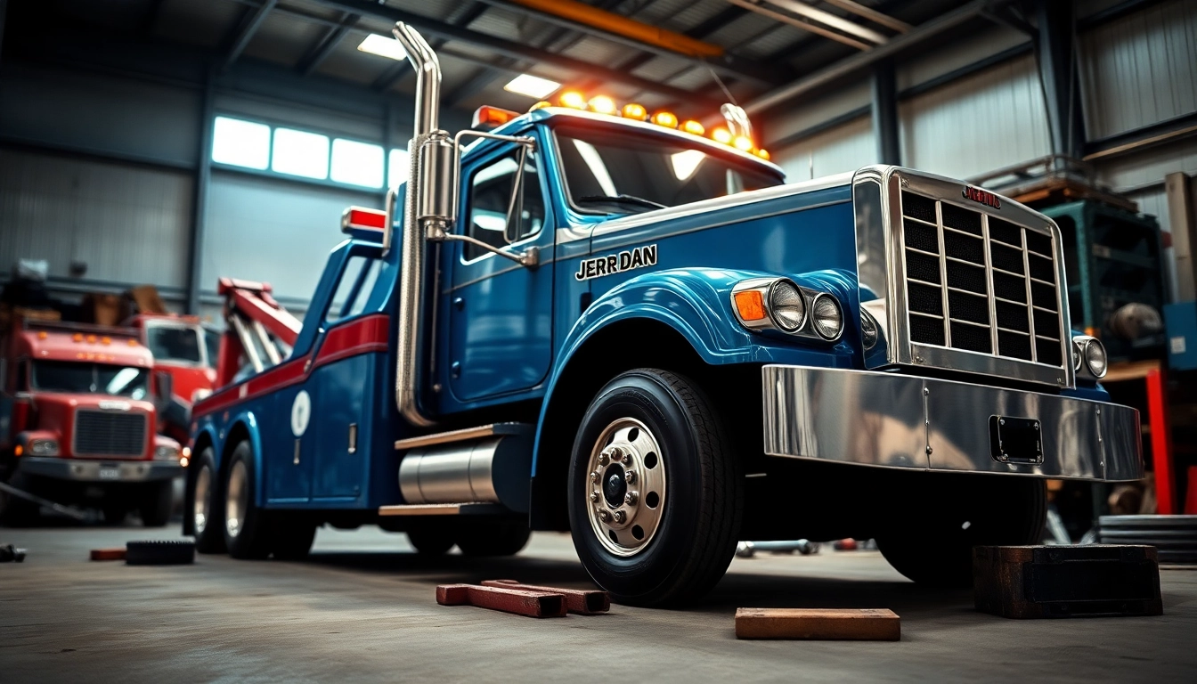 View of a Jerr Dan tow truck showcasing its robust construction and reliability.