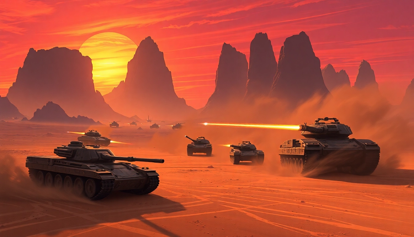 Experience the Dune 2 game with a thrilling battle scene set on the desert landscape of Arrakis.